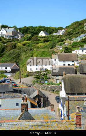 Chaumières dans le village de pêcheurs de Cadgwith, Cornwall, UK Banque D'Images