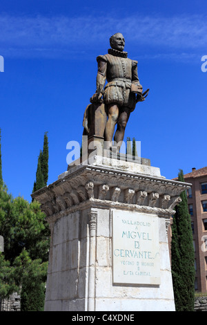 Monument à Miguel de Cervantes, Valladolid, Castille et Leon, Espagne Banque D'Images