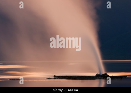 Le lac Bogoria geyser et hot springs.Kenya Banque D'Images