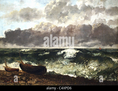 Gustave Courbet La mer orageuse - La mer déchaînée 1870 Musée d'Orsay - Paris Banque D'Images