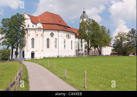 L'église de pèlerinage de Wies (Wieskirche) en Bavière, Allemagne Banque D'Images