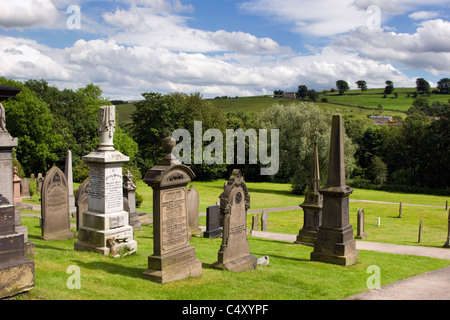 Pierre tombale de Wallace Hartley, chef sur le Titanic, à Colne cimetière. Banque D'Images