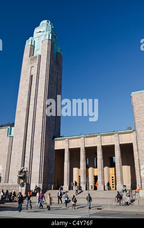 Vue de l'horloge de la gare centrale d'Helsinki, Finlande Banque D'Images