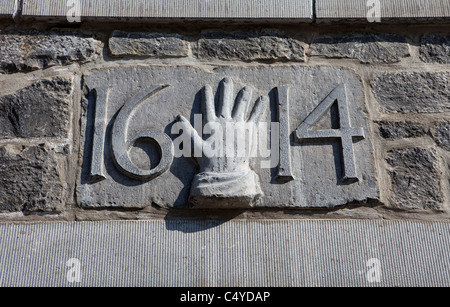 '1614' sur un mur, Namur, Wallonie, Belgique, Europe Banque D'Images