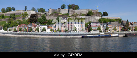 Namur et la Meuse, voir jusqu'à la citadelle, Belgique, Europe Banque D'Images