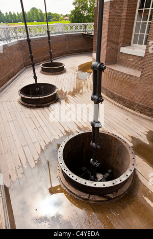 Pompes à eau du moteur au faisceau de Cruquius station de pompage d'eau à vapeur, musée Haarlemmermeer, Hollande. JMH5032 Banque D'Images