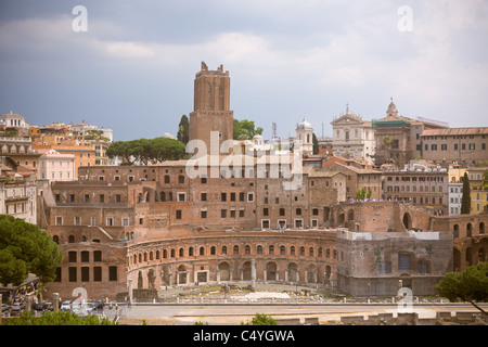 L'imposant Marchés de Trajan à Rome Banque D'Images