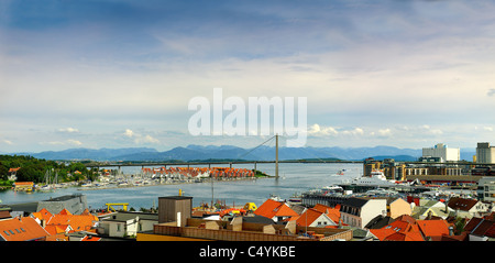 Vue panoramique sur le port de Stavanger, Norvège. Banque D'Images