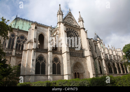 Paris - portail de l'Est de Saint Denis première cathédrale gothique Banque D'Images