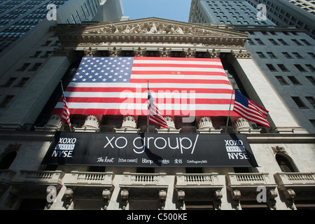 La Bourse de New York est visible sur le Mardi 28 juin 2011, décoré en l'honneur de la XO Group Inc Banque D'Images