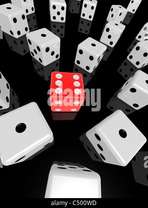 Dé rouge Banque D'Images