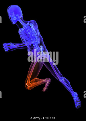 Jogger avec les articulations des genoux douloureux Banque D'Images