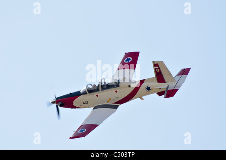 De l'air israélienne Flight Academy Beechcraft T-6A Texan II, l'équipe de démonstration aérienne en vol Banque D'Images