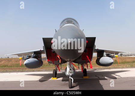 De l'air israélienne en avion de chasse F-15C sur le terrain Banque D'Images