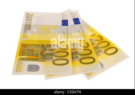 Billets de deux cents isolated over white Banque D'Images