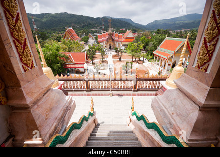 Entrée de Wat Chalong - temple bouddhiste à Phuket, Thailande. Banque D'Images