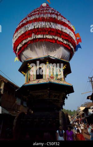 Le temple char au festival de Shivaratri à Gokarna, Karnataka, Inde. Banque D'Images