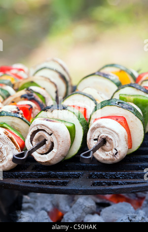 Plusieurs langues de légumes se trouvent sur le grill Banque D'Images