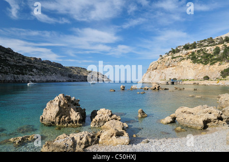 Rhodes. Îles du Dodécanèse. La Grèce. Anthony Quinn Bay. Banque D'Images