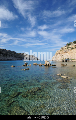 Rhodes. Îles du Dodécanèse. La Grèce. Anthony Quinn Bay. Banque D'Images