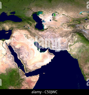 L'Arabie saoudite et au Moyen-Orient vu de l'espace Banque D'Images