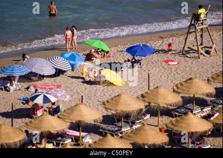 Maison de plage de Fuengirola SUR LA COSTA DEL SOL Andalousie Espagne Banque D'Images