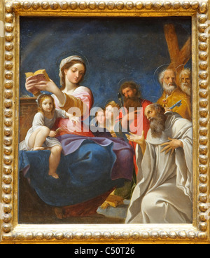 La Madone et l'enfant avec les saints, 1607 par Ludovico Carracci Banque D'Images