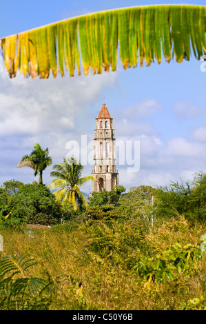Manaca Iznaga tower, Valle de los Ingenios, vallée de la raffineries de sucre,Trinidad, Cuba Banque D'Images