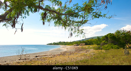 Plage Cajobabo, site d'atterrissage de José Martí, Santiago de Cuba, Cuba Banque D'Images