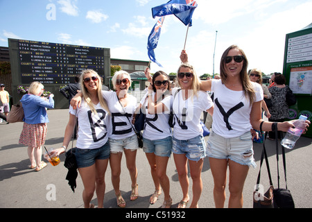 Bernard Tomic fans australiens au tennis de Wimbledon, Wimbledon, Londres, Royaume-Uni.Photo:Jeff Gilbert Banque D'Images