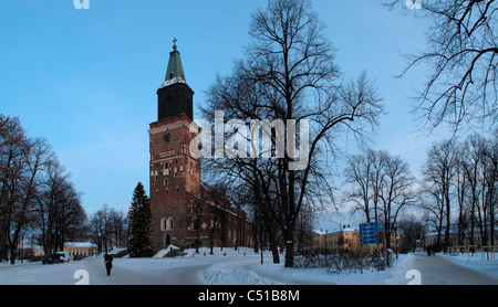 Cathédrale de Turku en Finlande en hiver Banque D'Images