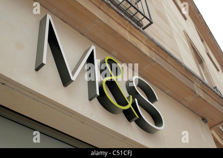 Marks and Spencer signalisation, Bath, Royaume-Uni Banque D'Images