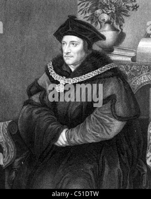 SIR THOMAS MORE (1478-1535) Homme d'État anglais, l'auteur et humaniste de la Renaissance Banque D'Images