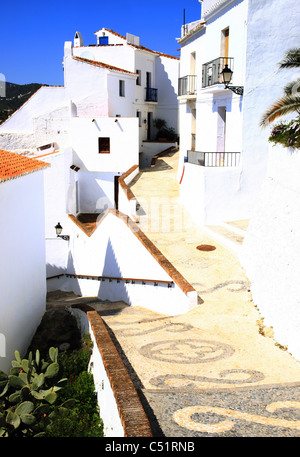 Les rues tranquilles de la ville pittoresque de Frigiliana Espagne Banque D'Images