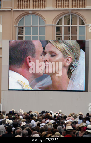 Mariage du Prince Albert II de Monaco et Charlene Wittstock sud-africains au Palais de Monaco Banque D'Images