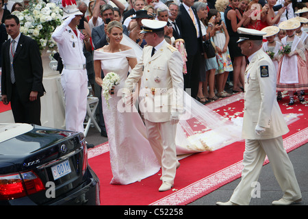 Mariage du Prince Albert II de Monaco et Charlene Wittstock sud-africains au Palais de Monaco Banque D'Images