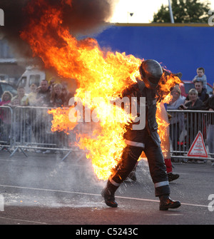 Stunt Man on Fire Banque D'Images