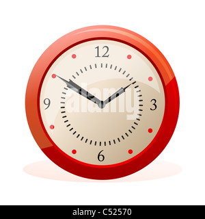 Illustration de l'horloge vectorielle sur un fond isolé Banque D'Images