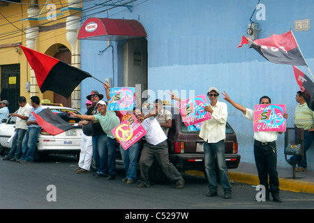 Manifestation politique, Leon, Nicaragua Banque D'Images