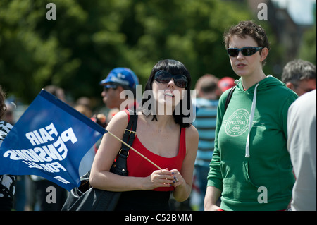Journée nationale de grève des travailleurs du secteur public, Cambridge, Angleterre. 30 juin 2011. Banque D'Images