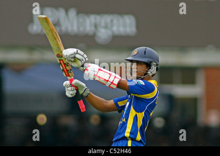 Le troisième jour d'un match de cricket international entre l'Angleterre et le Sri Lanka a joué à Lords Cricket Ground de Londres. Banque D'Images