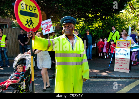 Manifestation contre les licenciements de Southwark Conseil Personnel sucette ? ? Banque D'Images