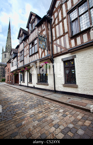 Bel exemple d'architecture trouvés à Shrewsbury, sa renommée l'Hôtel Prince Rupert. Banque D'Images