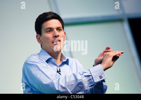 David Miliband, DÉPUTÉ. Secrétaire d'Etat et de l'environnement. Banque D'Images