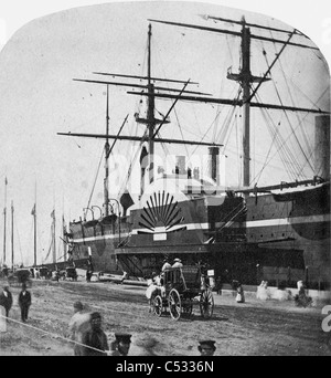 SS GREAT EASTERN conçu par Isambard Brunel dans le port de New York en 1860 Banque D'Images