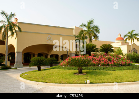 Entrée de Hacienda Tres Rios Resort tout compris sur la Riviera Maya, Quintana Roo, Mexique Banque D'Images