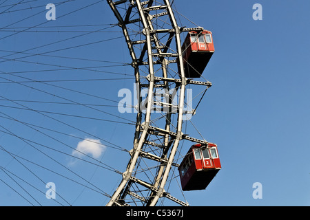 Un détail de la célèbre grande roue de Vienne Banque D'Images