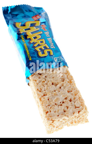 Kelloggs céréales Rice Krispies Squares moelleux marshmallow barre de céréales Banque D'Images