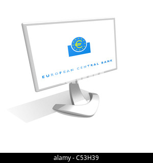 Le logo de la Banque centrale européenne drapeau icône symbole Banque D'Images