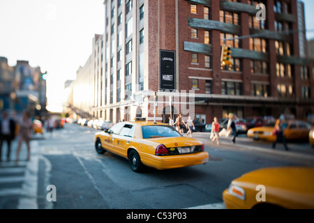 Taxis dans le quartier de Chelsea, New York, le jeudi 30 juin, 2011. (© Richard B. Levine) Banque D'Images